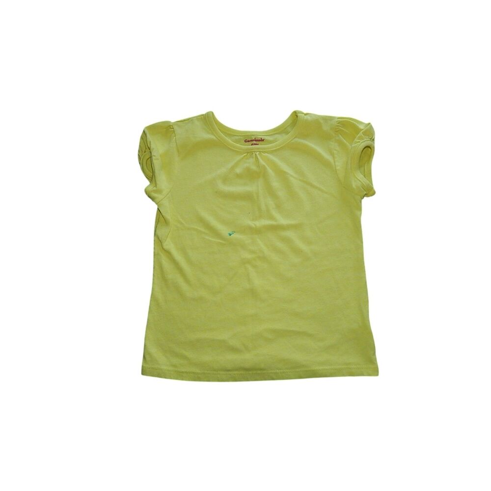 Garanimals toddler girls 4T solid neon light yellow short sleeve t‑shirt